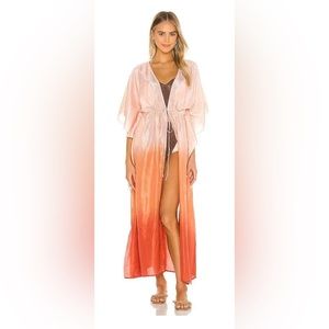 Flagpole Alexis silk kimono XS ombré swim coverup